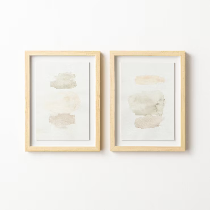 (Set of 2) 12" x 16" Watercolor Abstract Framed Wall Arts - Threshold™ designed with Studio McG... | Target