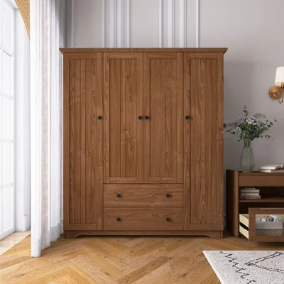 4 DOOR WARDROBE ARMOIRE CLOSET WITH 2 DRAWERS | Wayfair North America