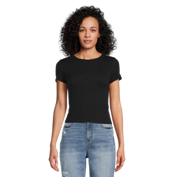 No Boundaries Juniors Crewneck Seamless T-Shirt | Walmart (US)