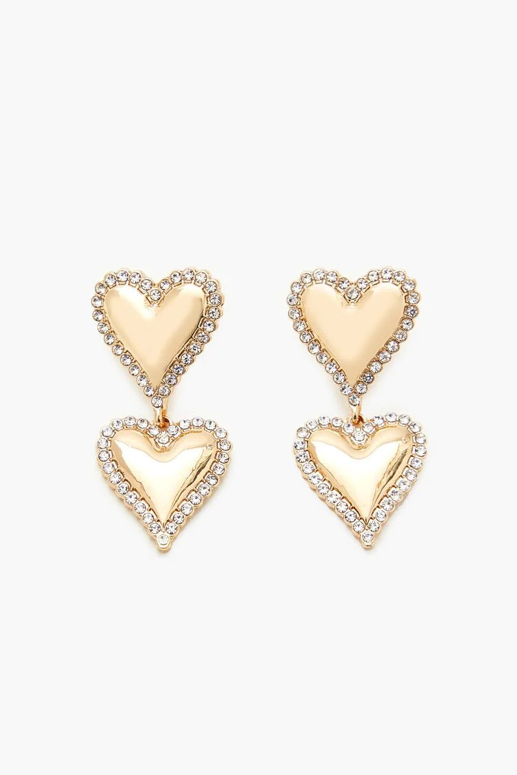 Tiered Heart Drop Earrings | Forever 21