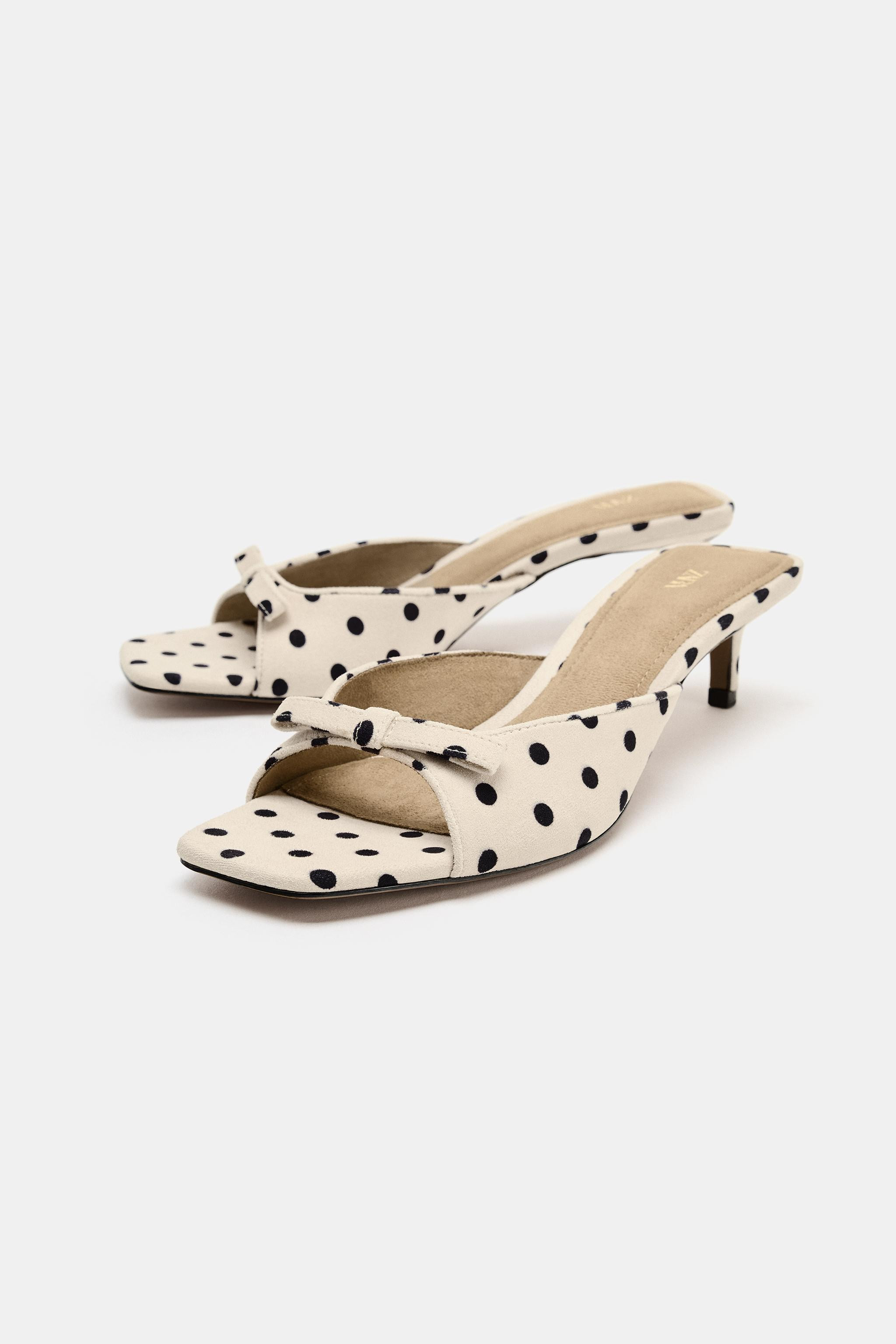 POLKA DOT MULE WITH BOW | Zara UK