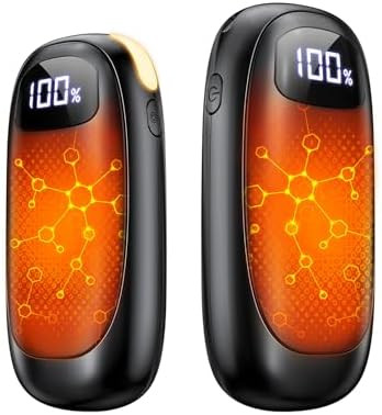 Hand Warmers Rechargeable 2 Pack, Electric Dual-Sided Heating with LED Display & Flashlight, Max ... | Amazon (US)