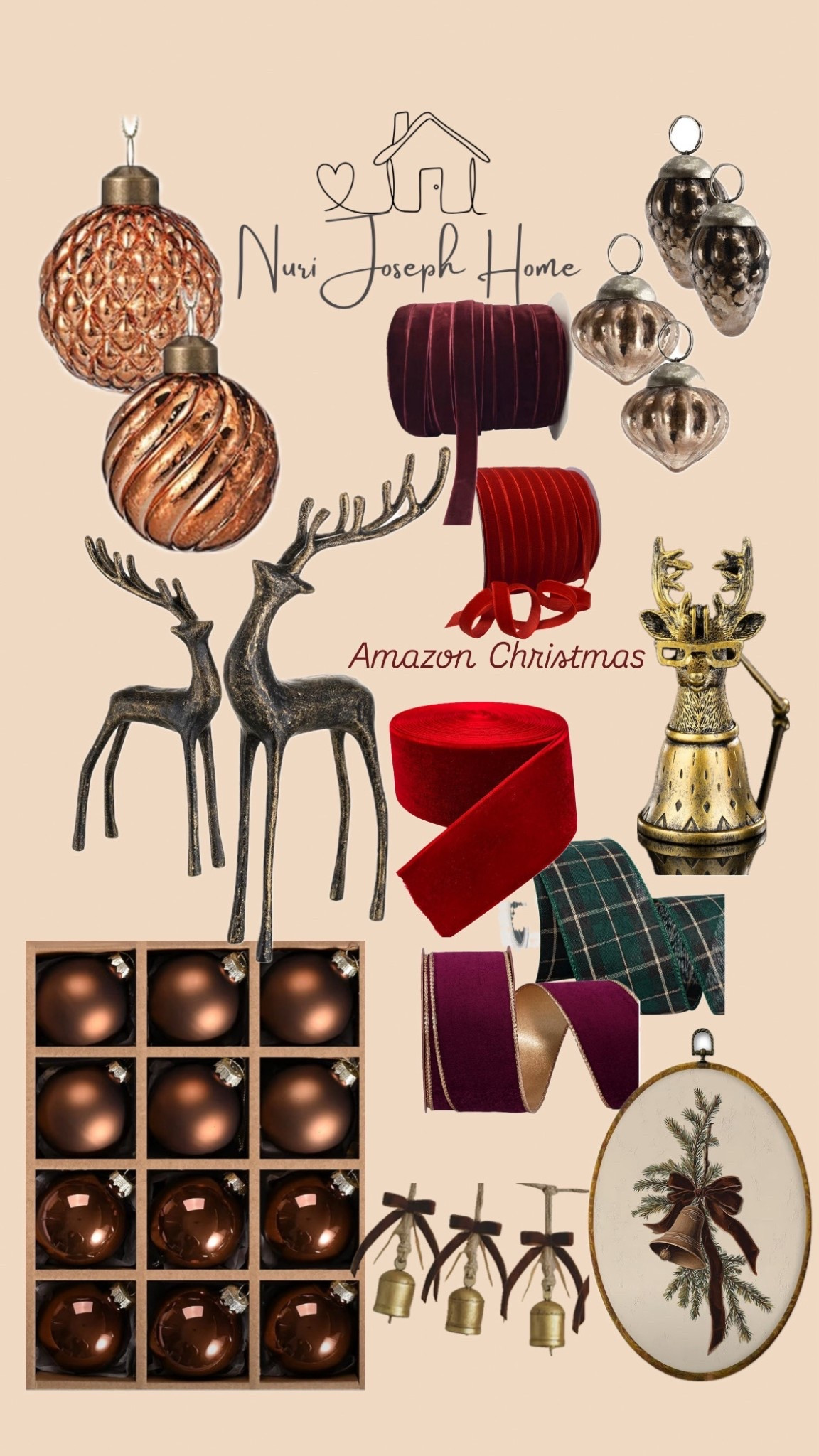 Christmas Decor from Amazon.
Velvet Christmas Ribbons, Amber color Ornaments and mercury glass mini ornaments, 


#LTKHome #LTKSeasonal #LTKStyleTip