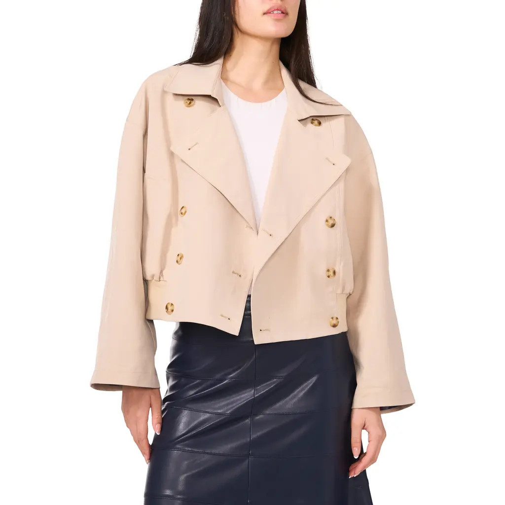 1.STATE Crop Trench Coat in Taupe at Nordstrom, Size Small | Nordstrom