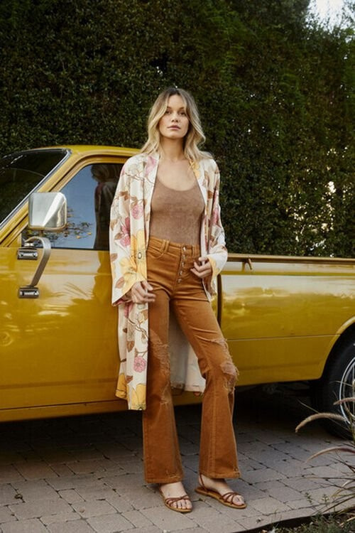 Floral Print Satin Kimono | Forever 21 (US)