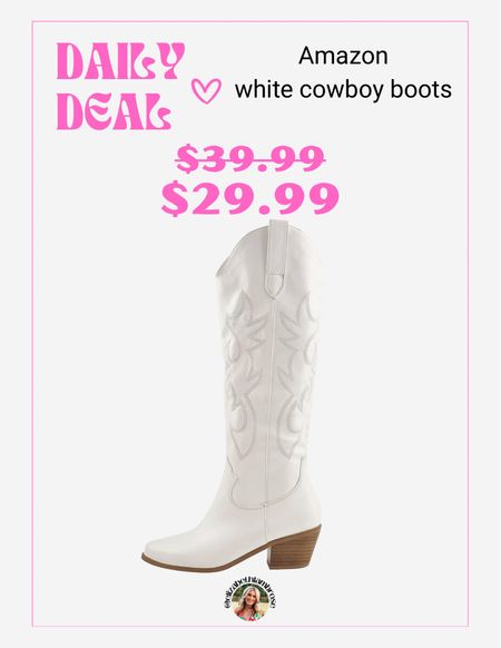 AMAZON DEAL!! 
These boots are the lowest they’ve been in 30 days, grab them while you can!!
Would be a great Christmas gift or even for yourself!! 
Only $29.99!!

#boots #amazon #style #staple #whiteboots #cowboyboots #western #christmas #giftguide 

#LTKsalealert #LTKU #LTKSeasonal