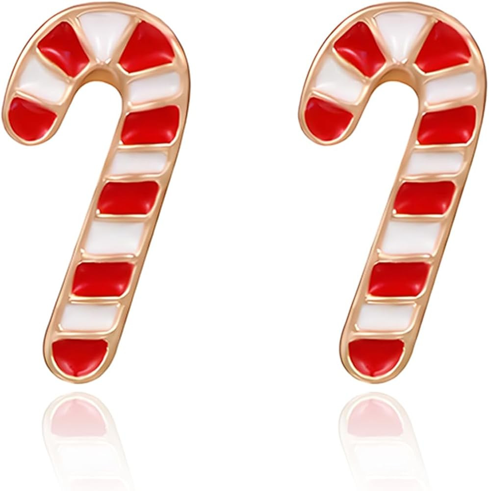 Christmas Earrings for Women Sparkly Crystal Xmas Earrings Cute Candy Gingerbread Man Christmas T... | Amazon (US)