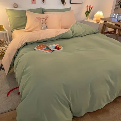2/3pcs Light Green Duvet Cover Set with Zip Ties - Soft and Comfortable Bedding for Bedroom and G... | Temu Affiliate Program