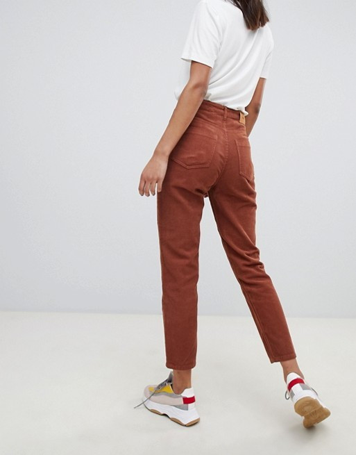Stradivarius Cord mom fit PANTS | ASOS US