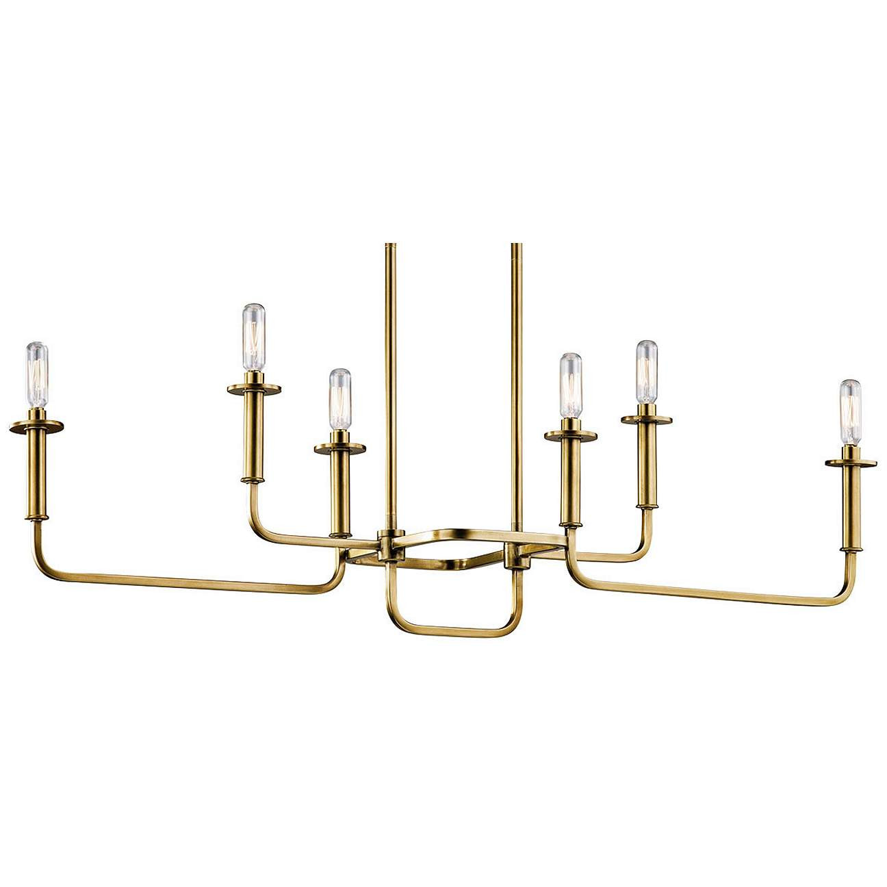 Kichler Alden 38 1/2"W Brass 6-Light Linear Chandelier | LampsPlus.com