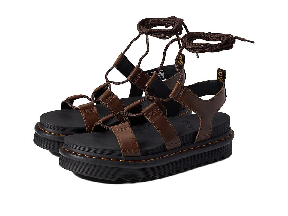Dr. Martens Nartilla Women's Sandals Dark Brown New Oily Illusion : UK 5 (US Women's 7) M, Leather | Zappos