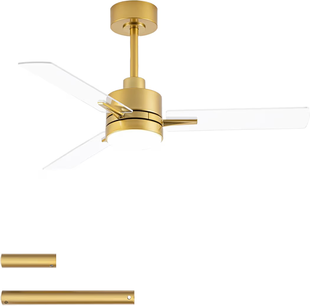 42'' Ceiling Fan with Lights and Remote, Low Profile Modern Ceiling Fan Gold, 6 Speed, Reversible, 3000k-6000k LED, Quiet DC Motor for Indoor Outdoor Bedroom Living Room | Amazon (US)