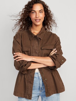 Cinched-Waist Utility Jacket for Women | Old Navy (US)