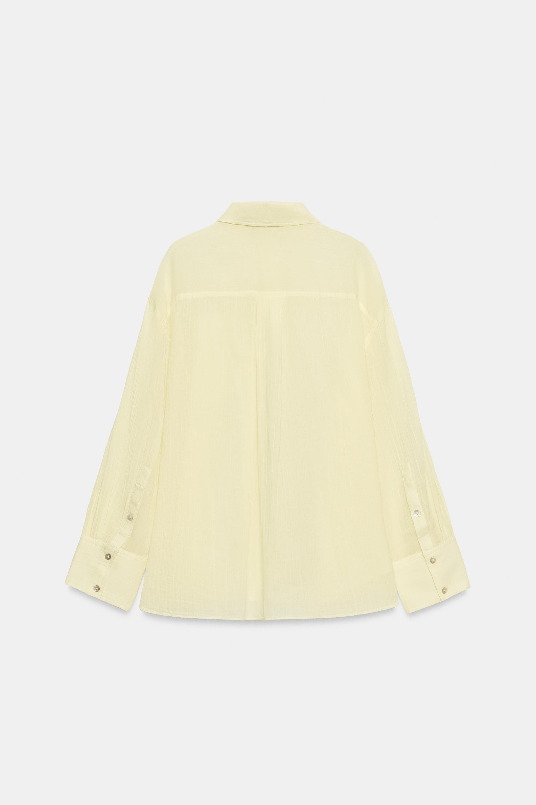 OVERSIZE GAUZE SHIRT WITH POCKET | Zara UK