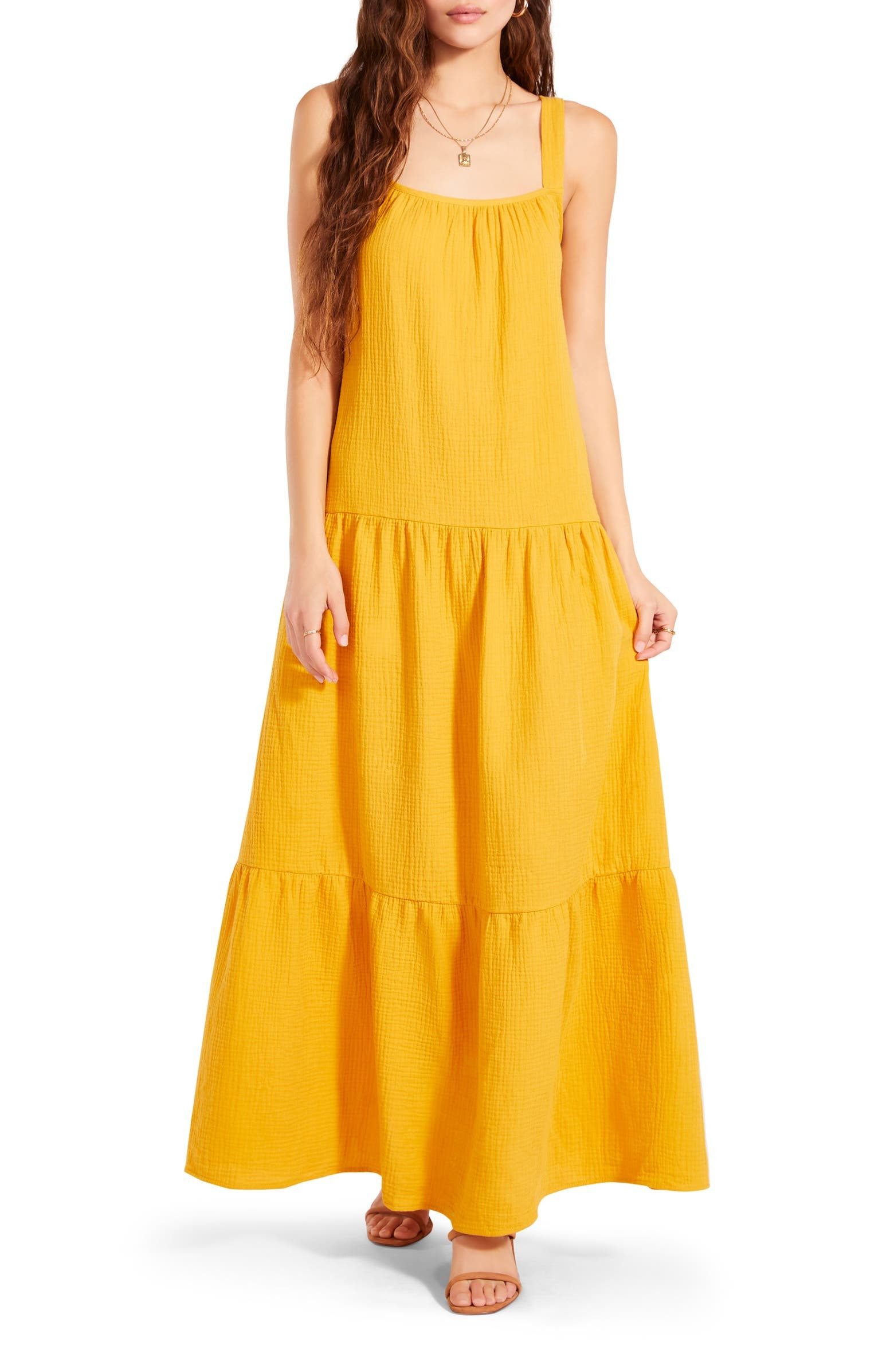 Arianna Sleeveless Tiered Cotton Maxi Dress | Nordstrom
