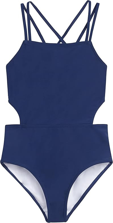 Kanu Surf Girls' Beach Sport Cut-Out 1-Piece Swimsuit | Amazon (US)