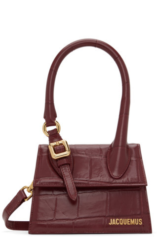 Burgundy 'Le Chiquito Moyen Boucle' Bag | SSENSE