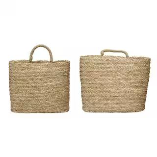 3R Studios Seagrass Handwoven Decorative Wall Baskets (Set of 2) DF1954 - The Home Depot | The Home Depot