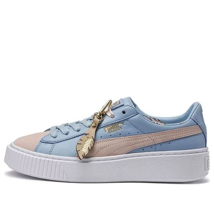 (WMNS) PUMA Basket Platform Coach 'White Blue Brown' | KICKS CREW
