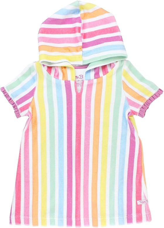 RuffleButts® Baby/Toddler Girls Terry Cloth Hoodie Swim Beach Cover Up Dress | Amazon (US)