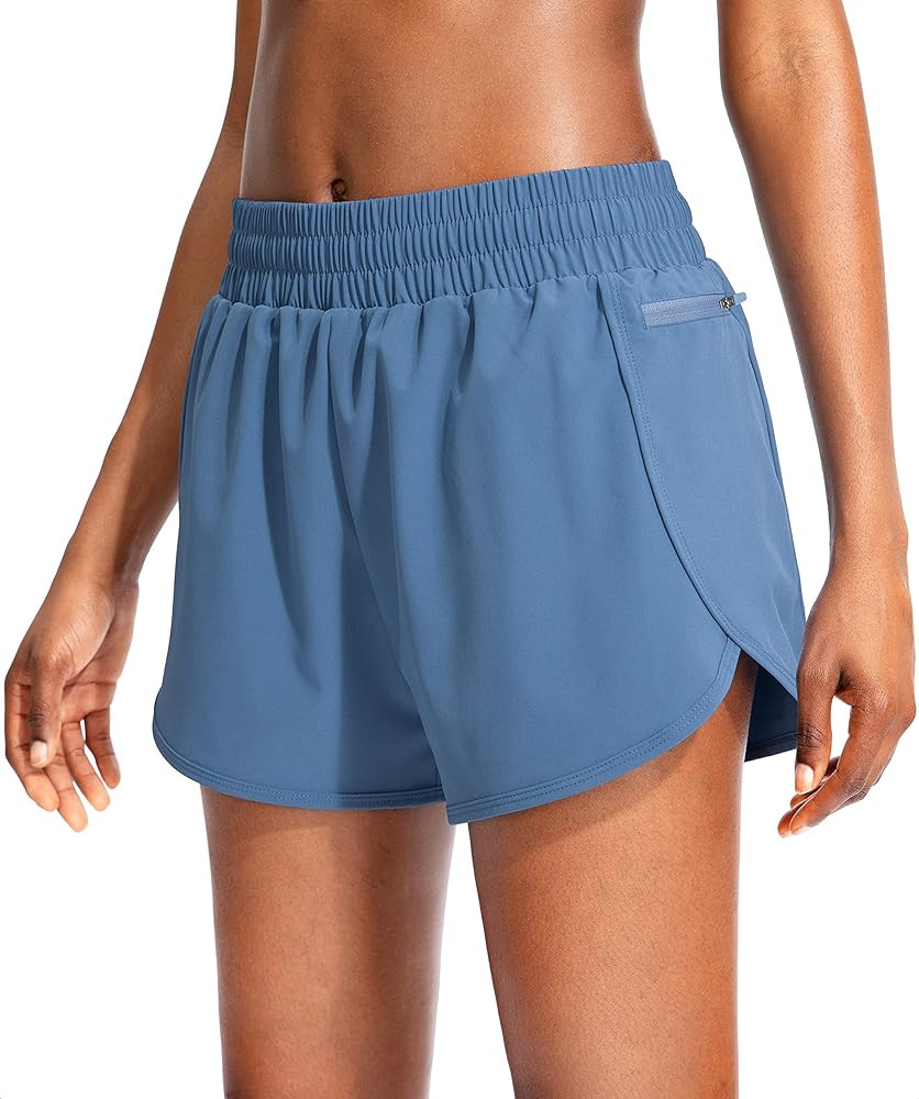 Soothfeel Womens Running Shorts with Zipper Pockets 3"/5" High Waisted Athletic Gym Workout Short... | Amazon (US)