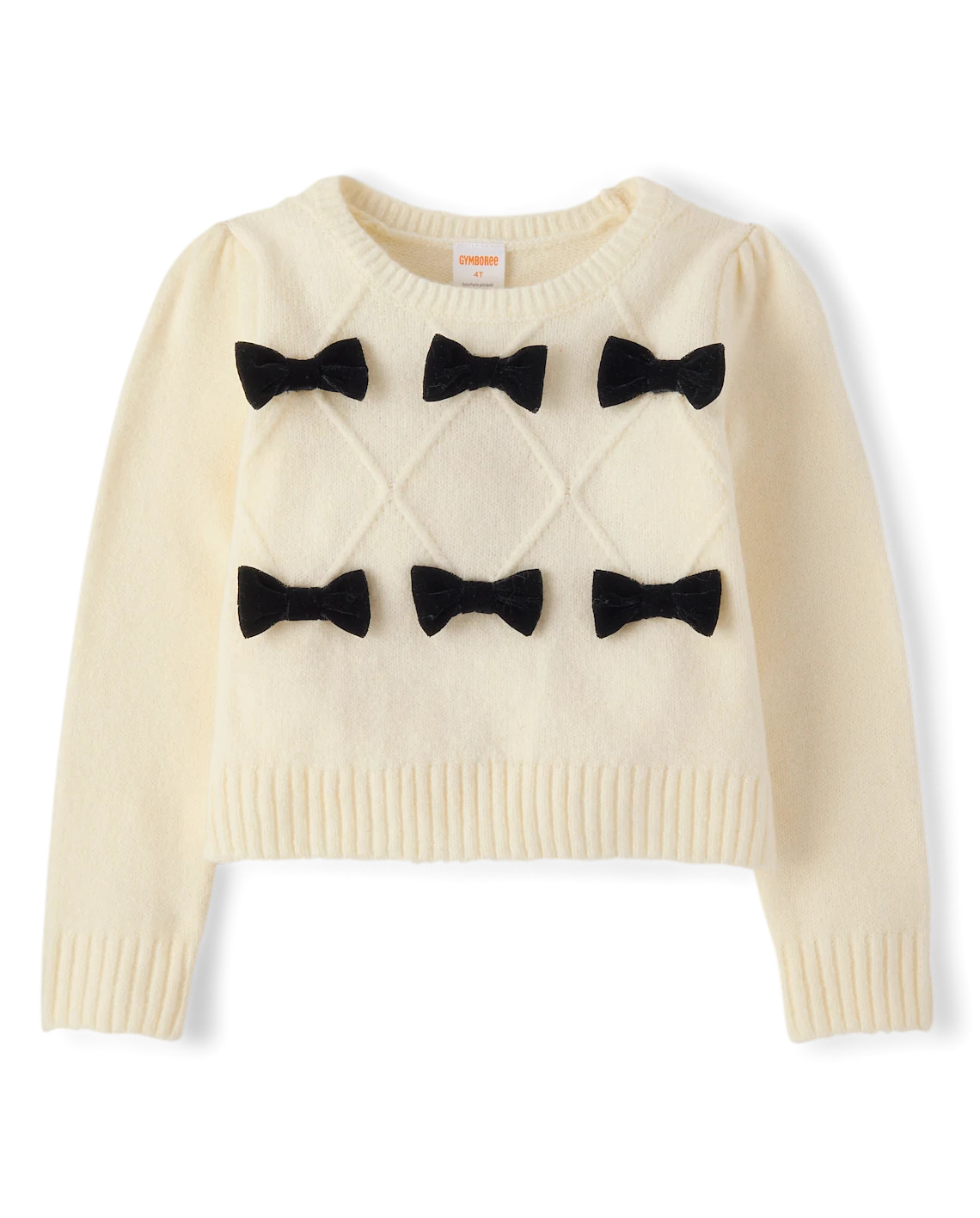 Girls Long Sleeve Bow Sweater - Petit Paris - CREAM | Gymboree | Gymboree
