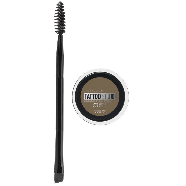 Maybelline Tattoo Studio Brow Pomade Long Lasting Buildable Eyebrow Makeup, Soft Brown | Walmart (US)