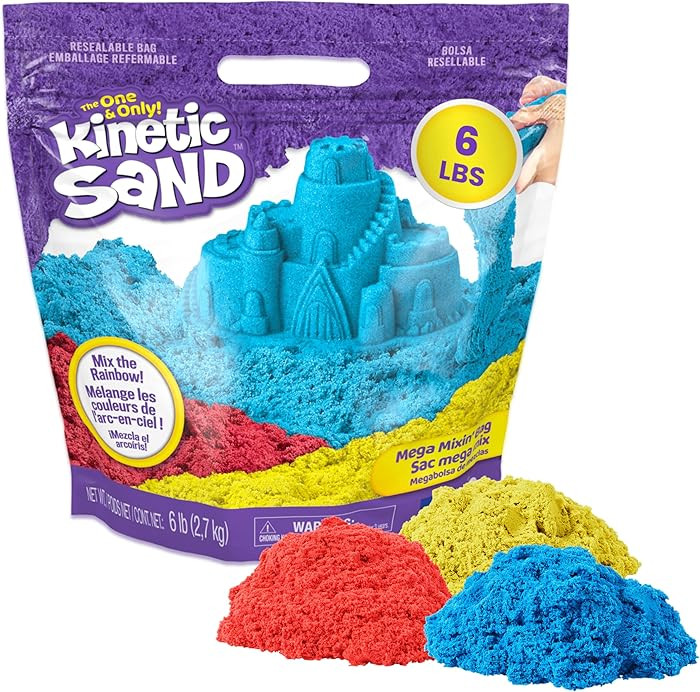 Kinetic Sand 6lbs Mega Mixin' Bag with Red, Yellow & Blue Play Sand, Sensory Toys | Amazon (US)