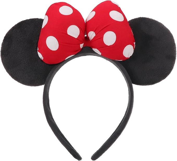 AQOKKA Mouse Ears Headbands with Bow Minnie Ears Cosplay Costume Hair Accessories for Women Birth... | Amazon (US)
