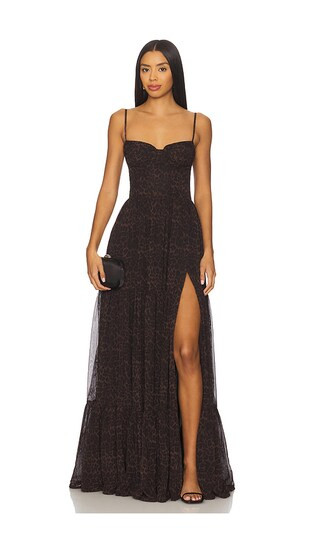 Gwen Gown in Dark Leopard | Revolve Clothing (Global)