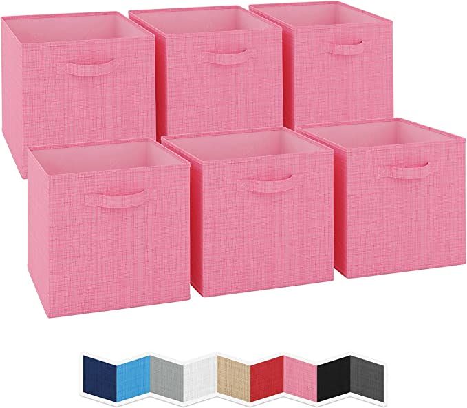 NEATERIZE 13x13 Large Storage Cubes - Set of 6 Storage Bins. Features Dual Handles | Cube Storage... | Amazon (US)