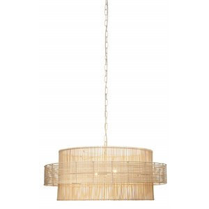 Jamie Young Co Concentric Coastal Handcrafted Rattan Pendant in Natural | Homesquare