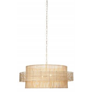 Jamie Young Co Concentric Coastal Handcrafted Rattan Pendant in Natural | Homesquare