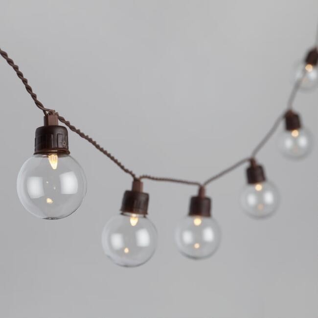 Clear Glass Solar LED 30 Bulb String Lights | World Market