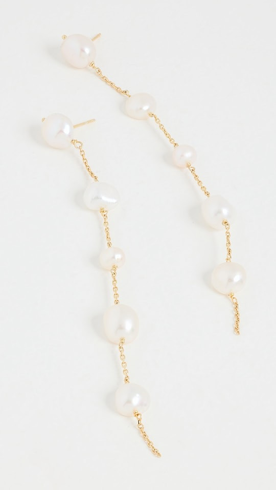 By Adina Eden Pearl Chain Drop Stud Earrings | SHOPBOP | Shopbop