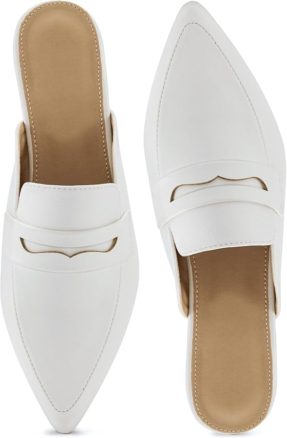 Mules for Women Slingback Flats: Comfortable Pointed Toe Backless Loafers Business Casual Shoes D... | Amazon (US)