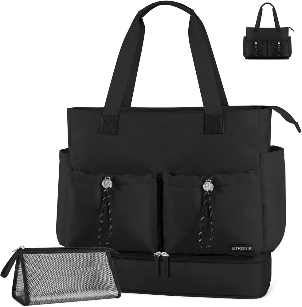 ETRONIK Weekender Bag for Women, Personal Item Travel Bag with Shoe Compartment for Airplanes, Ca... | Amazon (US)