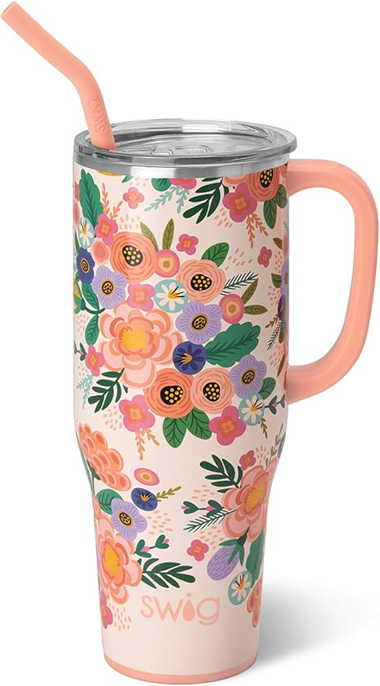 Amazon.com | Swig Life 40oz Mega Mug, 40 oz Tumbler with Handle and Straw, Cup Holder Friendly, D... | Amazon (US)