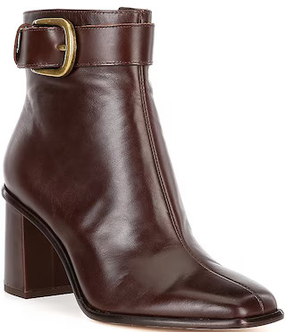 Antonio Melani Velma Leather Buckle Hardware Dress Booties | Dillard's | Dillard's