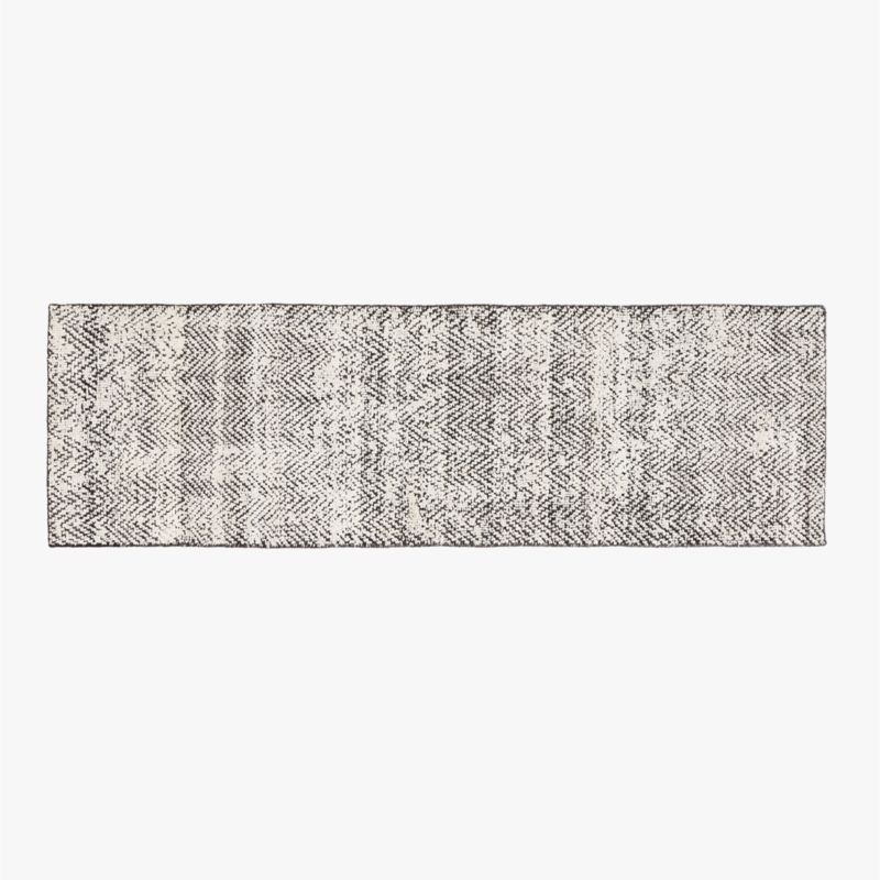Kai Snakeskin White/Black Handknotted Hallway Runner Rug 2.5'x8' + Reviews | CB2 | CB2