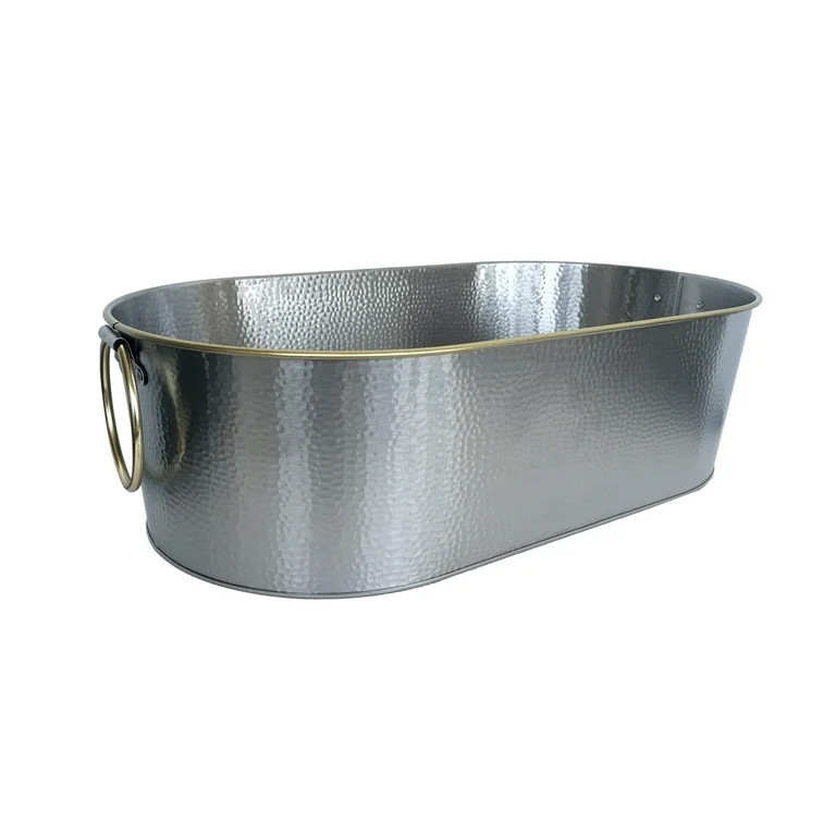 Better Homes & Gardens Stainless Steel Hammered Oval Tub, 20.27 in x 11.22 in | Walmart (US)