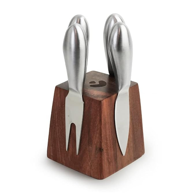 Original Cheese Knife Set - 4 Small Stainless Steel Charcuterie Board Utensils with Magnetic Acac... | Amazon (US)
