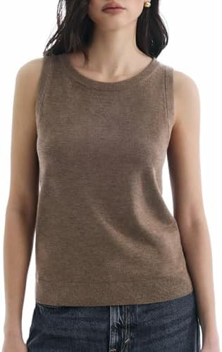 Women's Sleeveless Summer Sweaters Crew Neck Casual Lightweight Tank Top 2026 Tops for Women | Amazon (US)