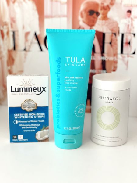 3 beauty favorites: 

Tula face cleanser (15% off code: PEYTONBAXTER)

Lumineux teeth whitening strips

Nutrafol hair growth supplement 

#LTKunder50 #LTKstyletip #LTKbeauty