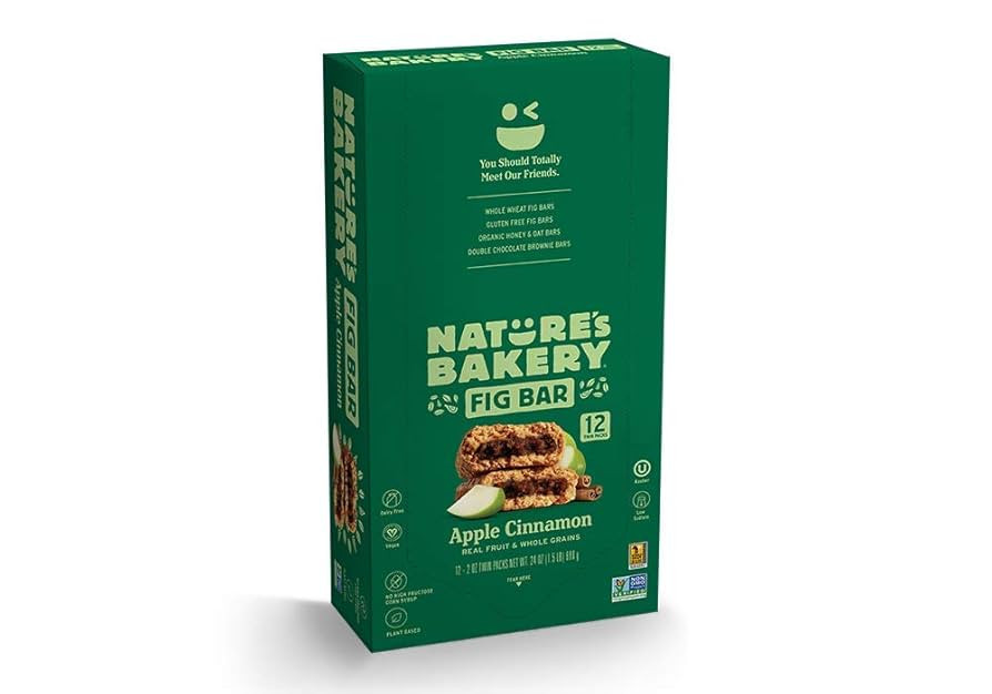 Nature's Bakery Whole Wheat Fig Bar, Vegan + Non-GMO, Apple Cinnamon (12 Count) | Amazon (US)
