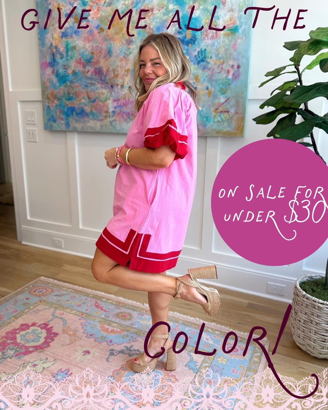 Give me ALL the color! 💕 This pink and red dress is such a fun statement piece, and I love the bold color combination and playful sleeve details. Even better, it’s on sale for under $30 and can easily be dressed up with heels or kept casual with sandals!

#LTKOOTD #LTKSeasonal #LTKOver40 #LTKAffordableFashion #LTKStyleTip