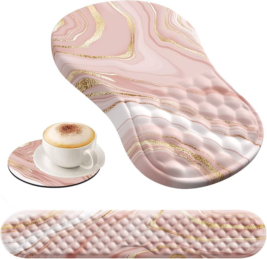 HAOCOO Mouse Pad Wrist Support and Keyboard Wrist Rest, 3 PCS Computer Mouse Pads for Desk with C... | Amazon (US)