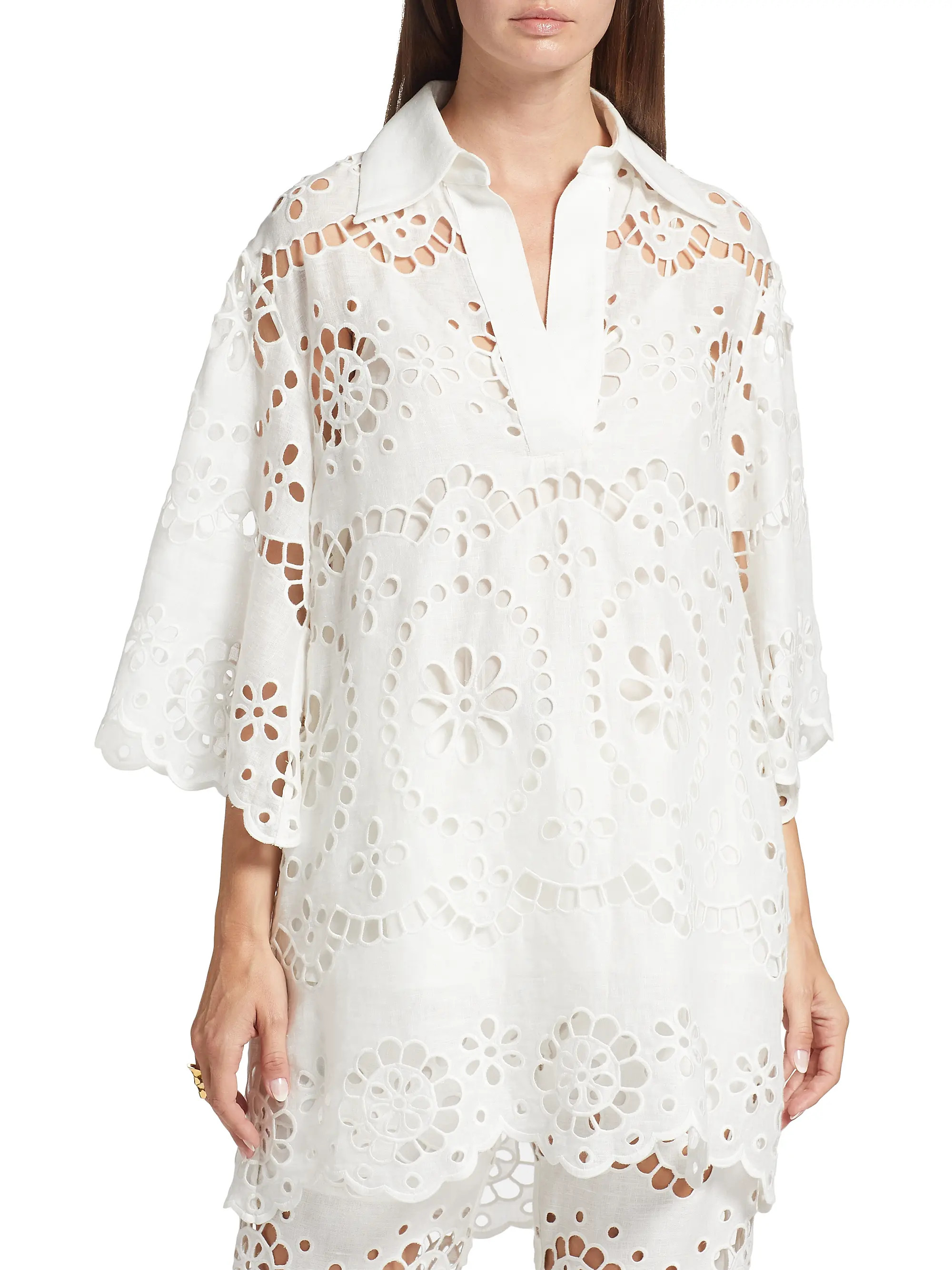 Lexi Eyelet Linen Tunic | Saks Fifth Avenue