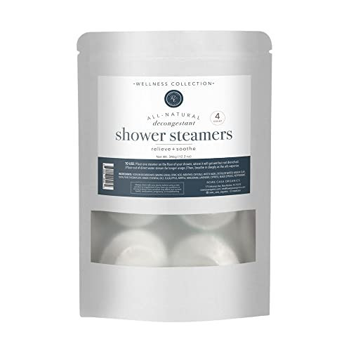 Rowe Casa Organics Shower Steamers, All-Natural Soothing Shower Steamers Made with Menthol from Peppermint Leaves and Therapeutic Grade Essential Oils for Relaxation, 4 Count | Amazon (US)