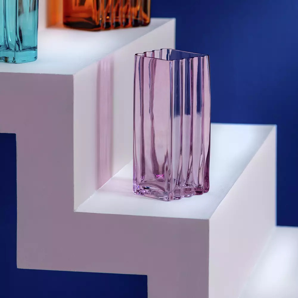 Habitat 60 Wiggle Glass Vase - Medium - Purple | Habitat UK